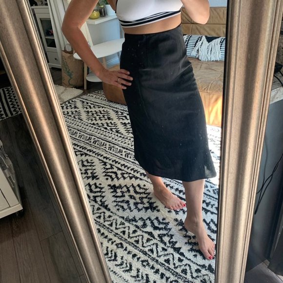 Silky blue slit midi maxi skirt - Picture 5 of 12